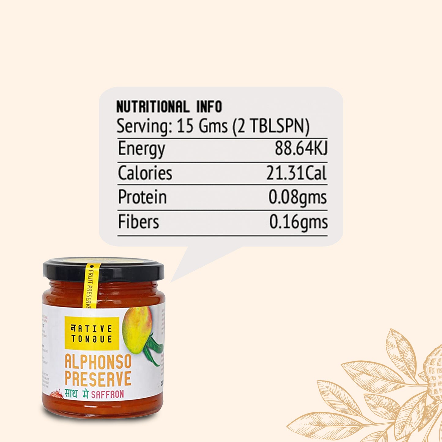 Alphonso Mango Preserve With Kashmiri Saffron | 70% Fruit | Low Sugar