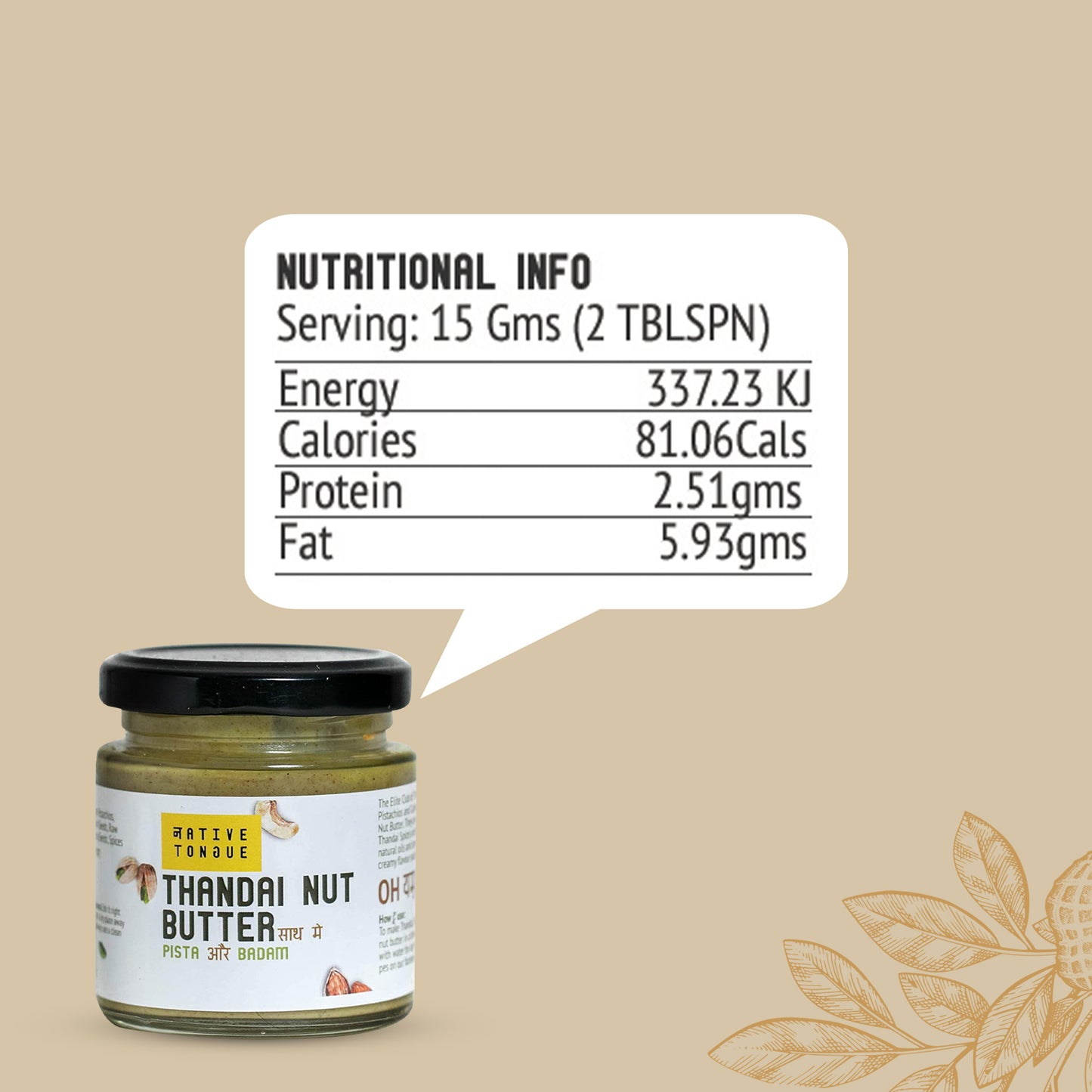 Thandai Nut Butter with Cashew Nut, Pistachio and Almond