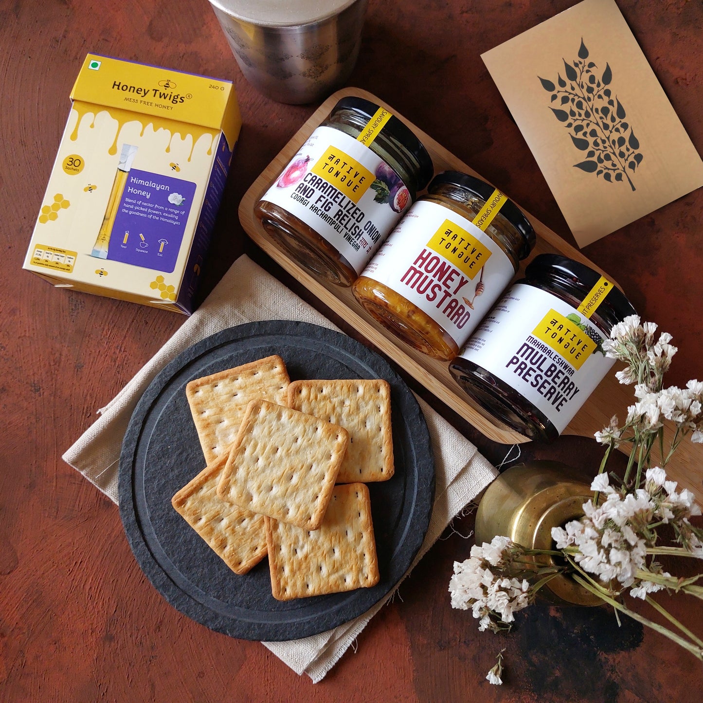 Native Tongue Cheese Board Essentials With Handmade Postcard