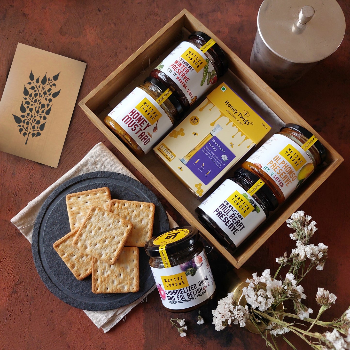 Native Tongue Cheese Board Essentials With Handmade Postcard