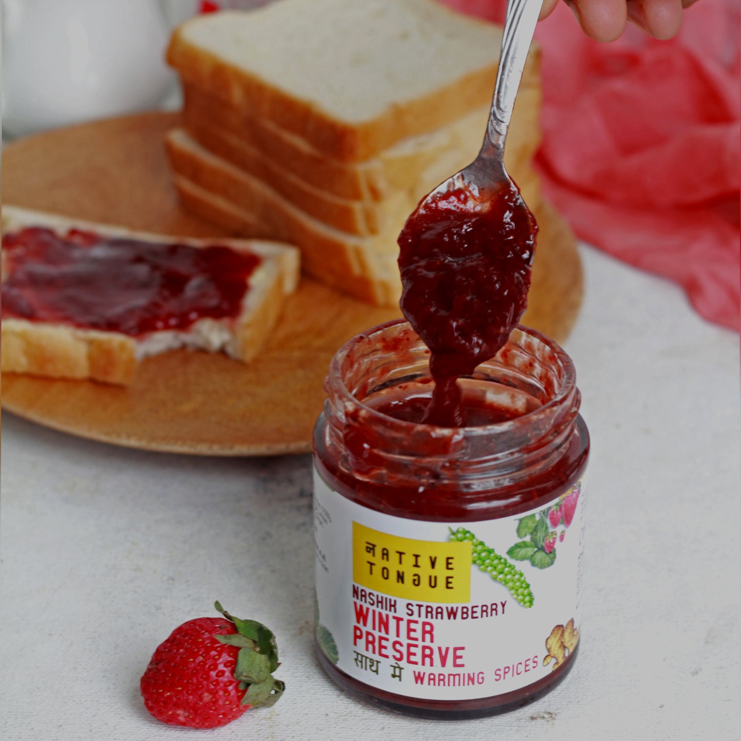 Strawberry Winter Preserve with Warming Spices | 70% Fruit | Low Sugar