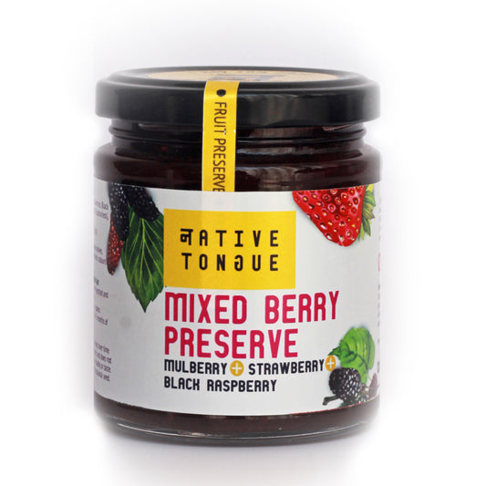 Mixed Berry Preserve with Mulberry, Strawberry and Black Raspberry | 70% Fruit | Low Sugar