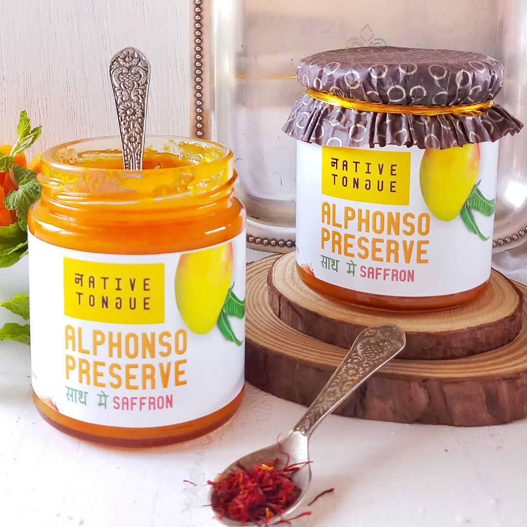 Alphonso Mango Preserve With Kashmiri Saffron  | 70% Fruit | Low Sugar
